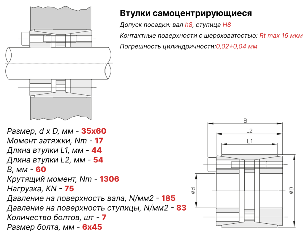 Чертеж втулка зажимная 35х60 Чертеж втулка зажимная 35х60
